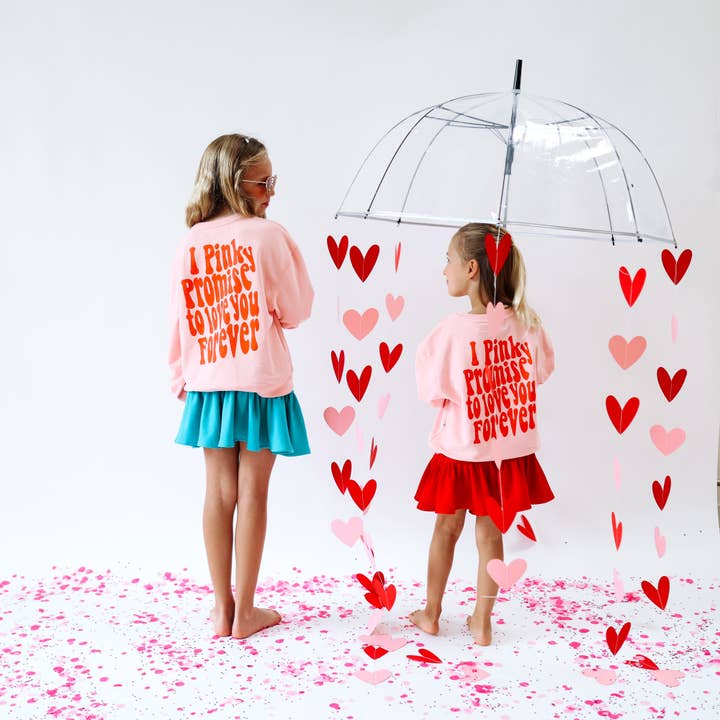 I PINKY PROMISE TO LOVE YOU FOREVER | oversized drop shoulder pullover | KIDS for wholesale by Minimalist Folk Co.
