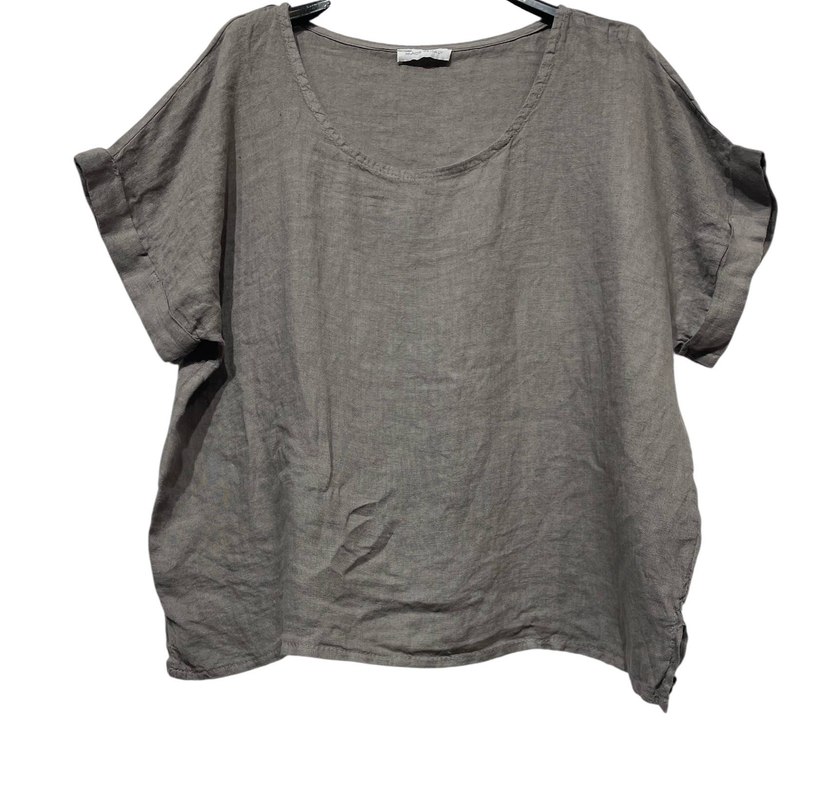 LINEN & COTTON HOUSE – T-shirt – Mulher por atacado – TOP UNI EM LIN 0133225