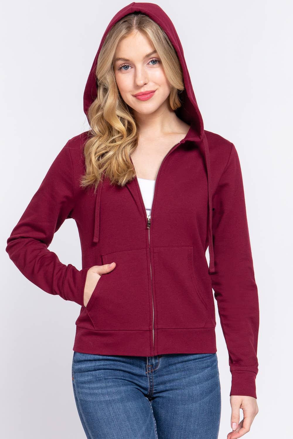 Active Basic | Active USA - Wholesale Hoodie - Women's - Long Sleeve Zipper French Terry Hoodie Jacket13