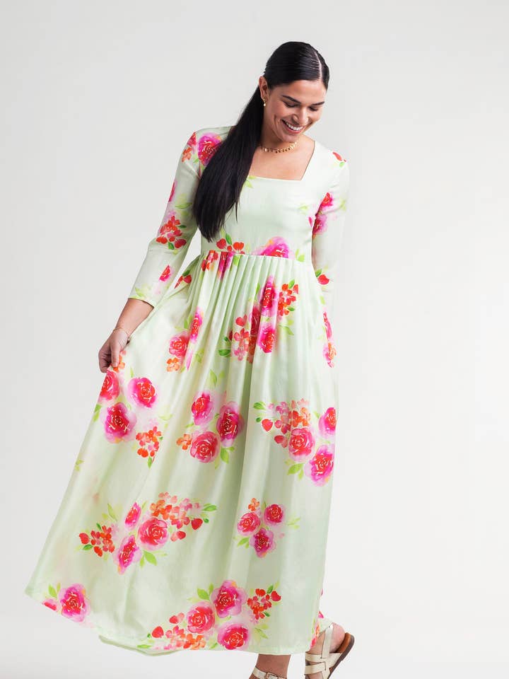 Sarah Habutai Silk Maxi Dress for wholesale by Transcend