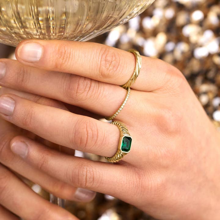 Schmuckkollektiv GmbH - Wholesale Multi-Stone Ring - Weißer Glitzerring Gold1