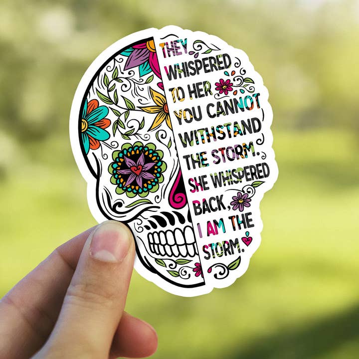 I am the Storm Sticker | Motivational Quote Decal | Vinyl Laptop Tumbler Die Cut Sticker Waterproof Vinyl Decal for wholesale by Heirloom Ink