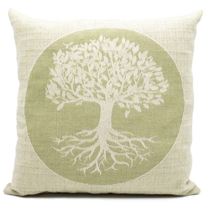 Organic pine cushion TREE of LIFE, 25cm x 25cm, green for wholesale by Tiroler Zirbenkissen / Christoph Wildauer