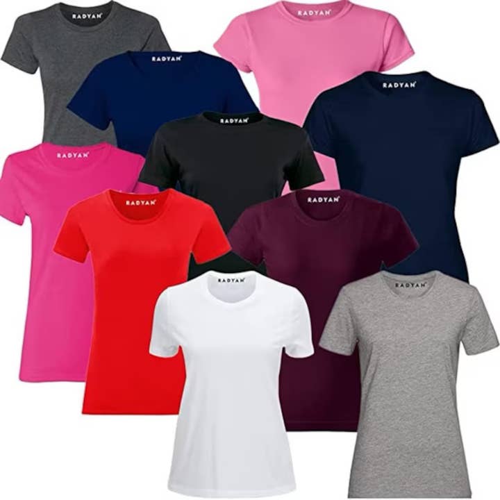 Radyan - Wholesale T-Shirt - Women's - Premium Women's Oversize Cotton Tee: Classic Comfort & Style