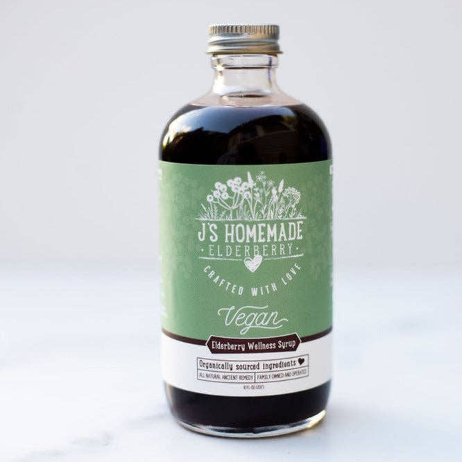 Small Vegan Elderberry Syrup for wholesale by J's Homemade Elderberry Syrup