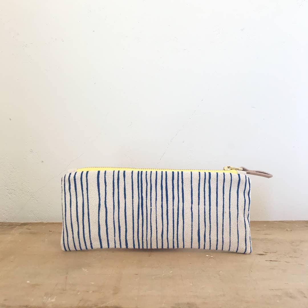 Erin Flett - Wholesale Pencil Case/Pouch - ROYAL SKINNY STRIPE PENCIL1