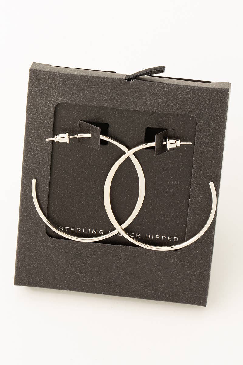 Fame Accessories - Wholesale Hoop Earrings - Secret Box Metallic Open Hoop Earrings2