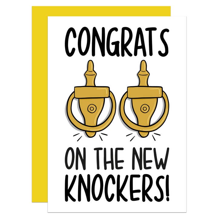 Knockers Pun Boob Job - Scheda A6 per la vendita all'ingrosso da parte di TeePee Creations