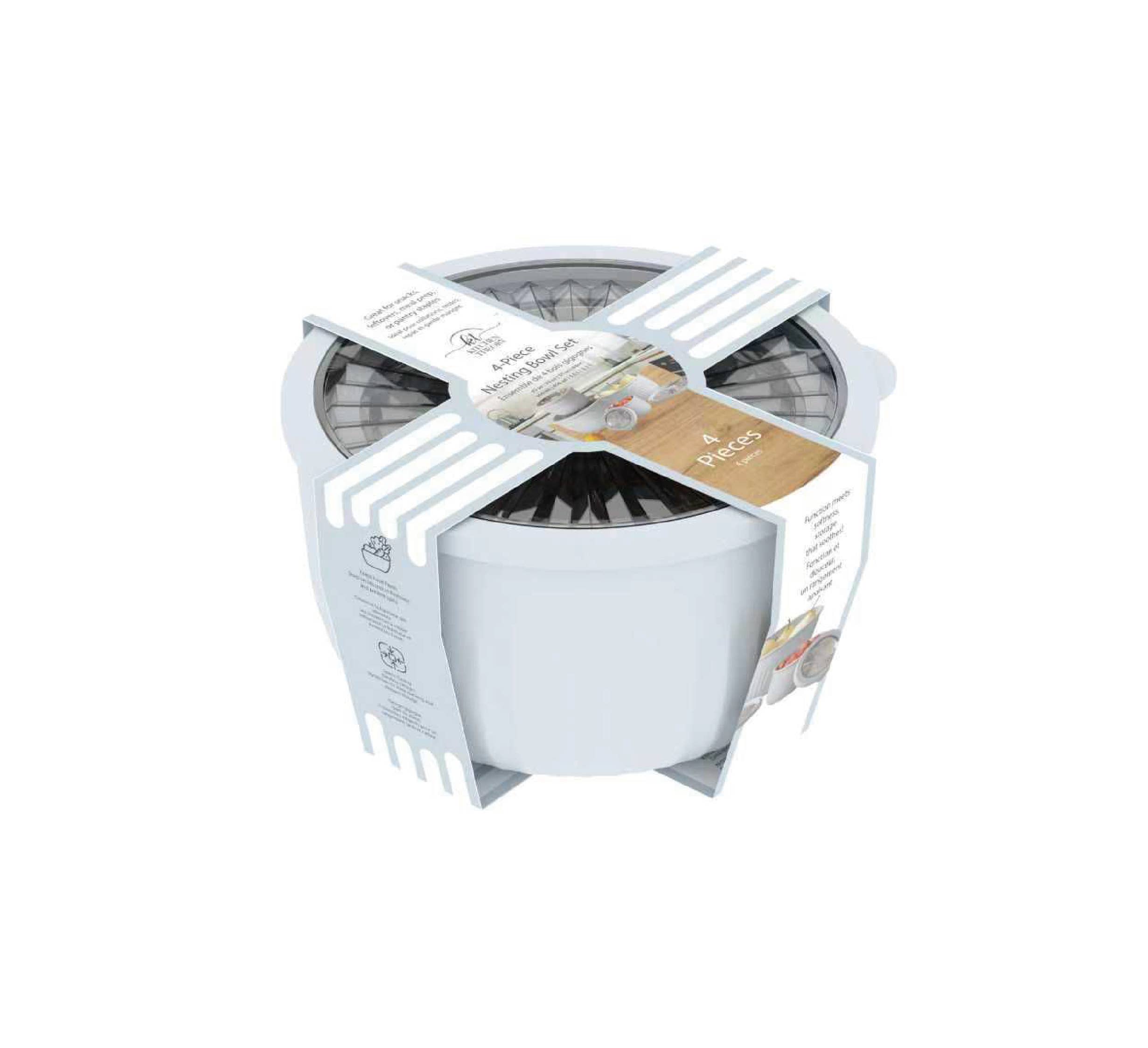 Lainy Home – Großhandel Lebensmittelbehälter – 4-teiliges Schüssel-Set, gerippte Aufbewahrungsbehälter