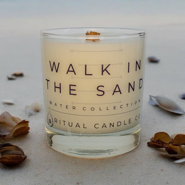 Ritual Candle Co. - Wholesale Jar/Filled Candle - "Walk In The Sand" Coco Apricot Wax Wood Wick Candle