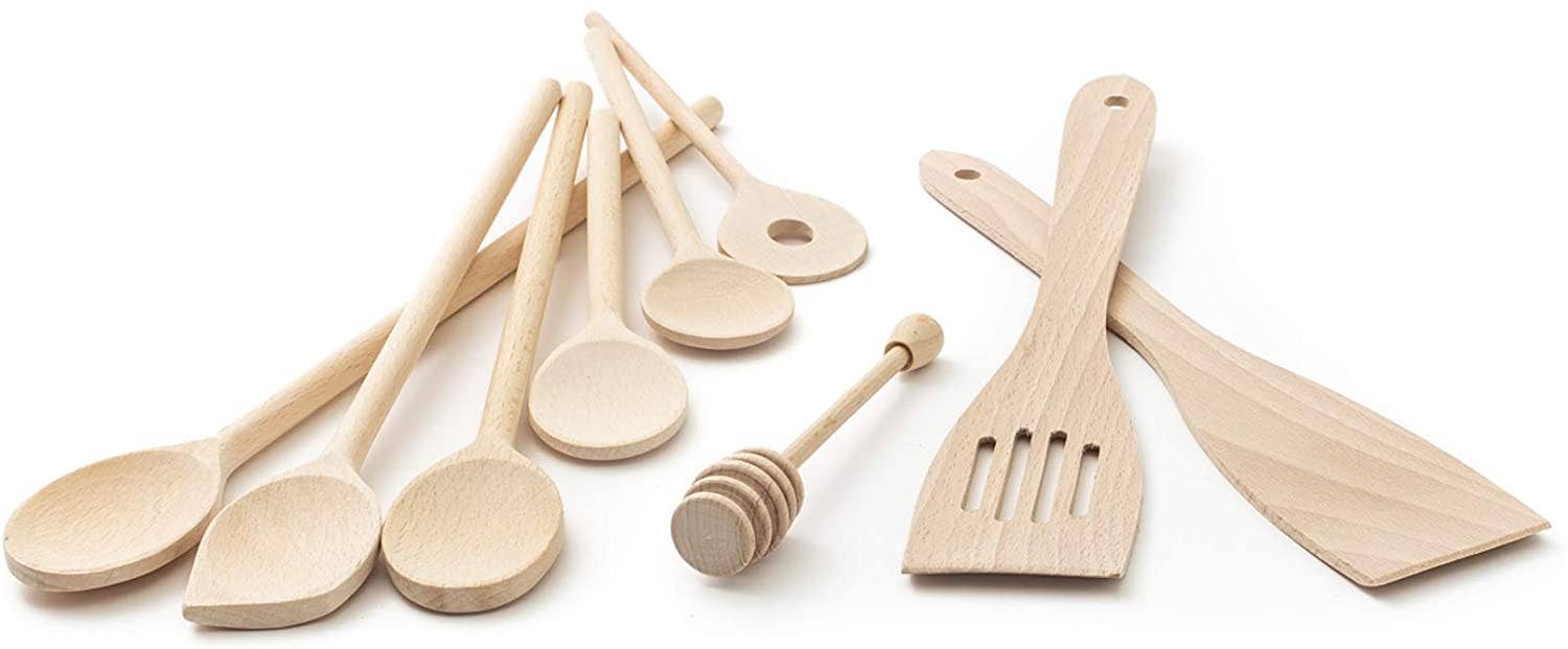 Tuuli GmbH - Wholesale Kitchen Utensil Set - 9 Piece Wooden Kitchen Utensil Set (Cooking Spoons, Spatulas5