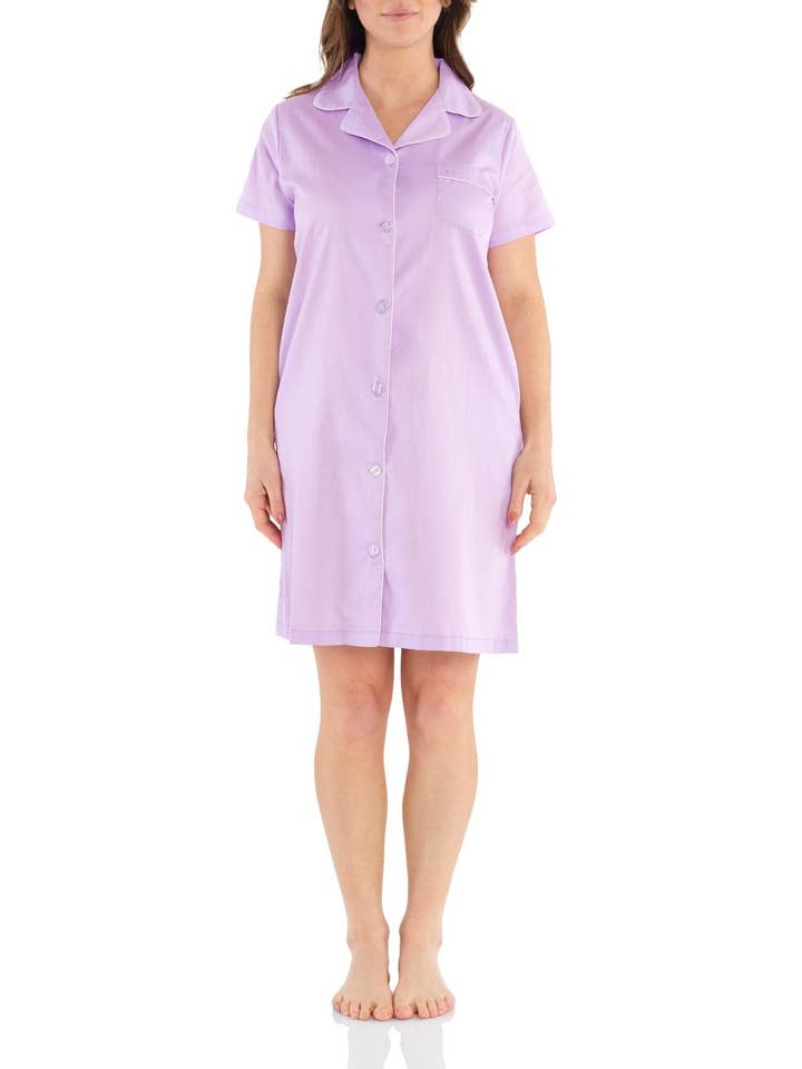 Wisteria Cotton Sateen Nightie for wholesale by Magnolia Lounge