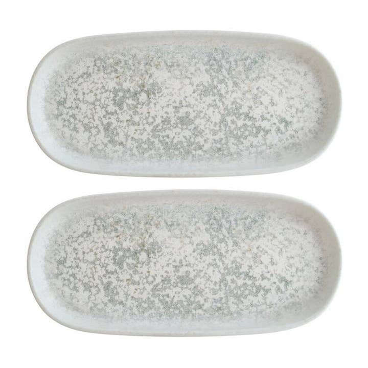 Luna Ocean 8.5" x 4" x h:0.75" Oval Decorated Porcelain Platter (Set of 2) for wholesale by TURGLA HOME