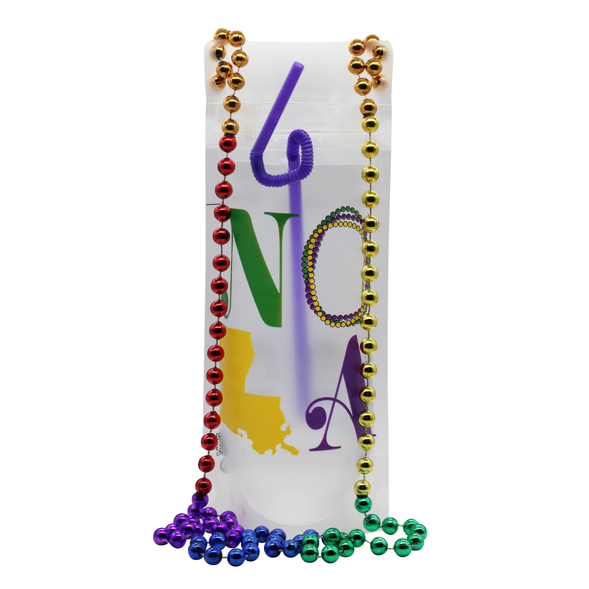NeckSip – wholesale Party gift – NOLA Mardi Gras - Wearable Drink Pouches (16oz | 2-pk)9
