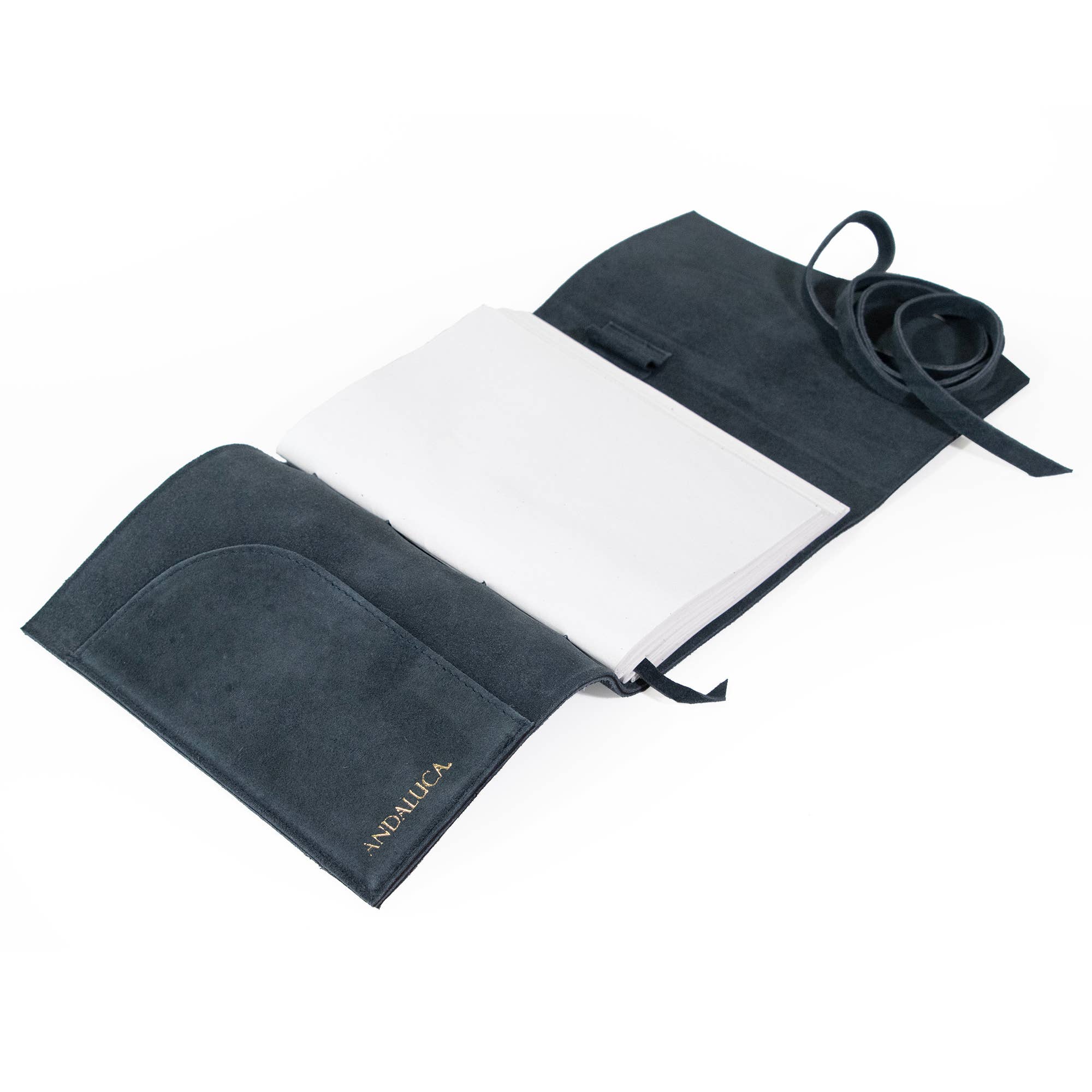 Andaluca - Wholesale Journal/Diary - Grey Blue Suede Journal w/ Organic Cotton Paper: Large2