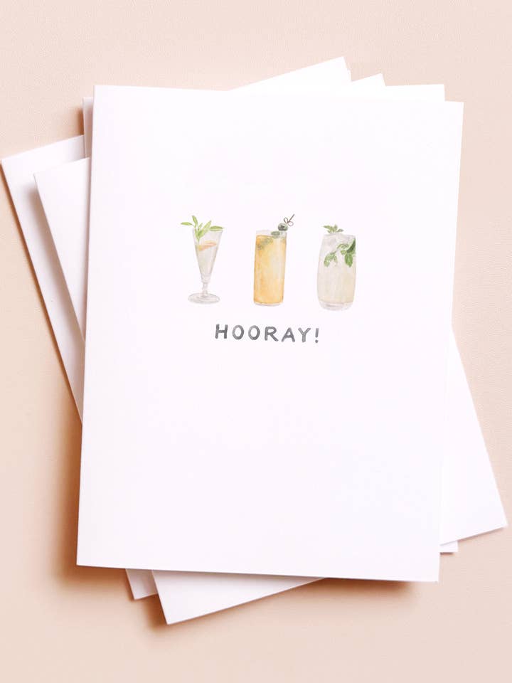 Hooray! — Cocktail-Inspired Congrats / 21st Birthday Card for wholesale by Amy Zhang
