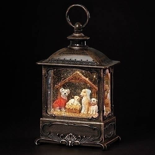 Roman - Wholesale Christmas Decoration - Lighted Swirl Lantern Canine Creche0