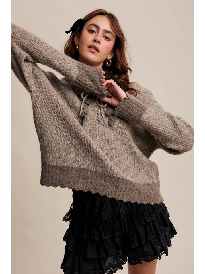 Listicle - Wholesale Knitted jumper – Women′s - Pom-Pom Trim Knit Sweater5