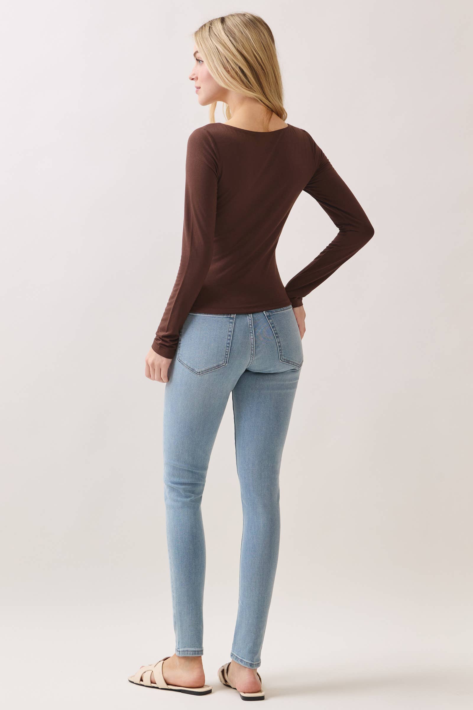 Final Touch - Wholesale Knit Top - Women's - Double Layer Square Neck Long Sleeve Top - VT1710934