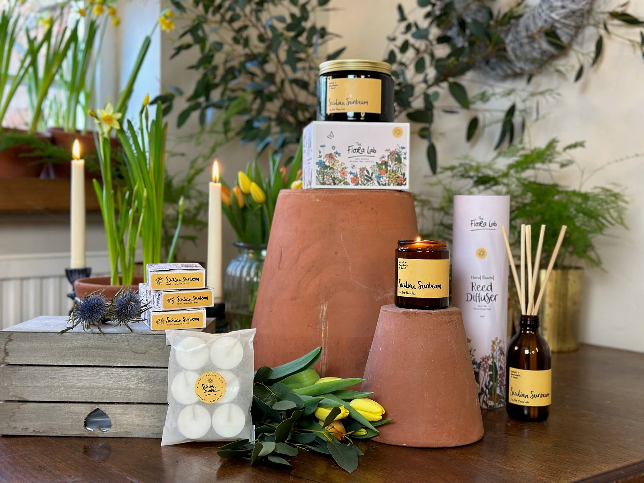 The Flora Lab | Hand Poured Natural-Wax Candles – wholesale Jar/filled candle – Sicilian Sunbeam Yellow Citrus Candle | Luxury Gift Candle5