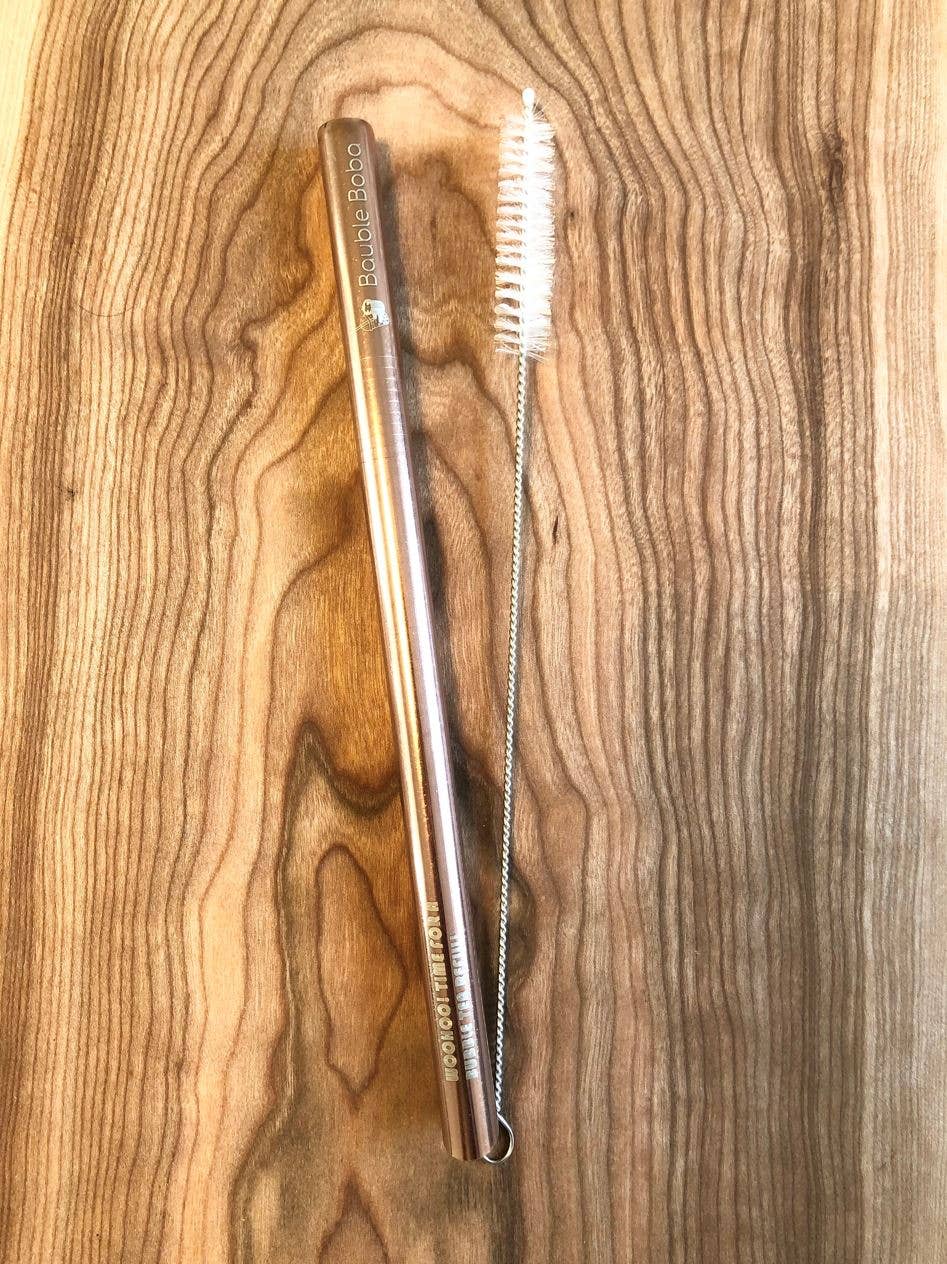 Bauble Boba - Wholesale Drinking Straw - Reusable Metal Bubble Tea Straw & Brush Set1