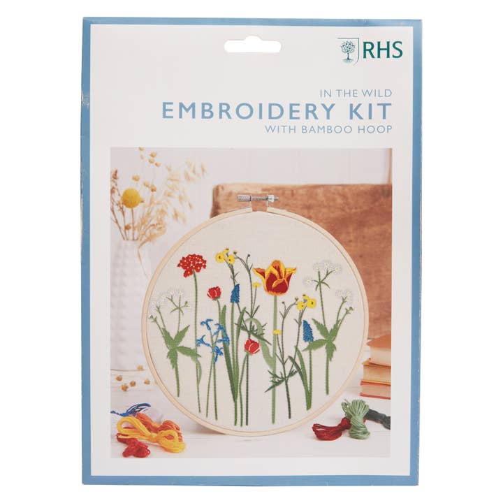 West Design Products - Wholesale Embroidery/Cross Stitch Supplies - RHS Embroidery Kit, Multicoloured, 8", In the Wild