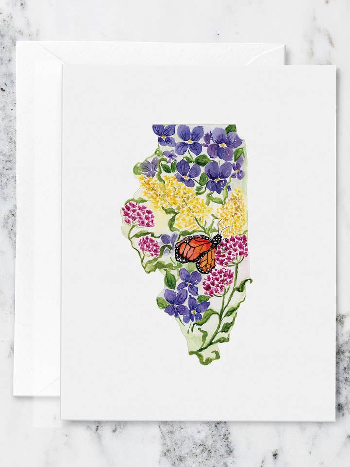 Illinois State Flowers Watercolor Note Cards for wholesale by Crissie Vitale Creative