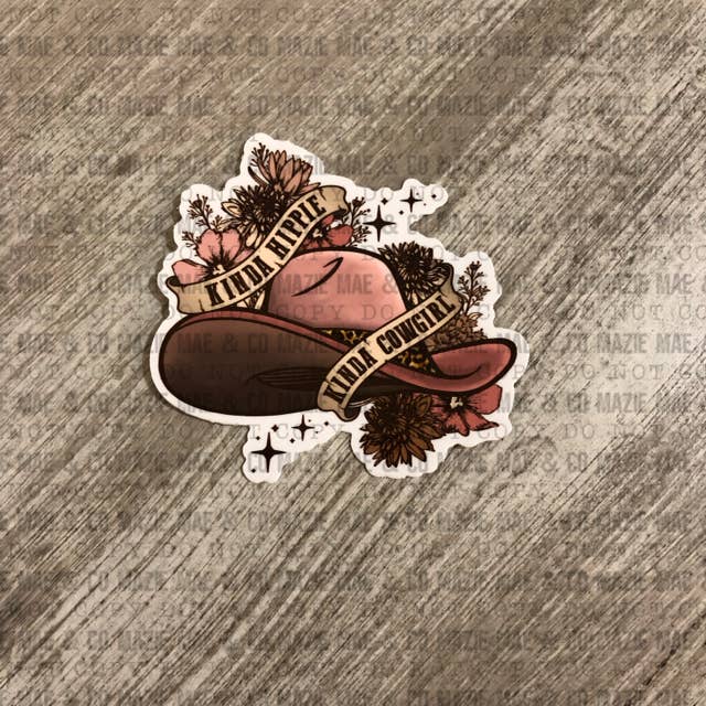 Kinda Hippie Kinda Cowgirl Sticker for wholesale by Mazie Mae & Co