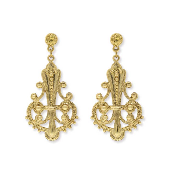 1928 Jewelry Large Regal Filigree Post Drop Earrings for wholesale by 1928 Jewelry