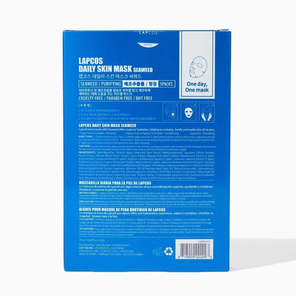LAPCOS – wholesale Ansiktsmasker – Tång dagligt ark Mask 5-pack2