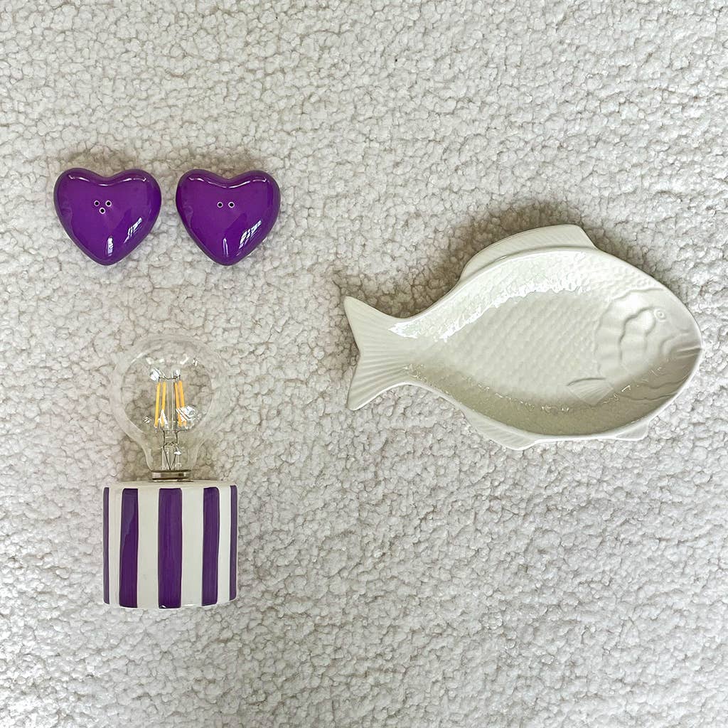 Opjet Paris - Wholesale Accent/Desk Lamp - Purple Stripe LED Decoration with Batteries D8.8 H17.5cm1