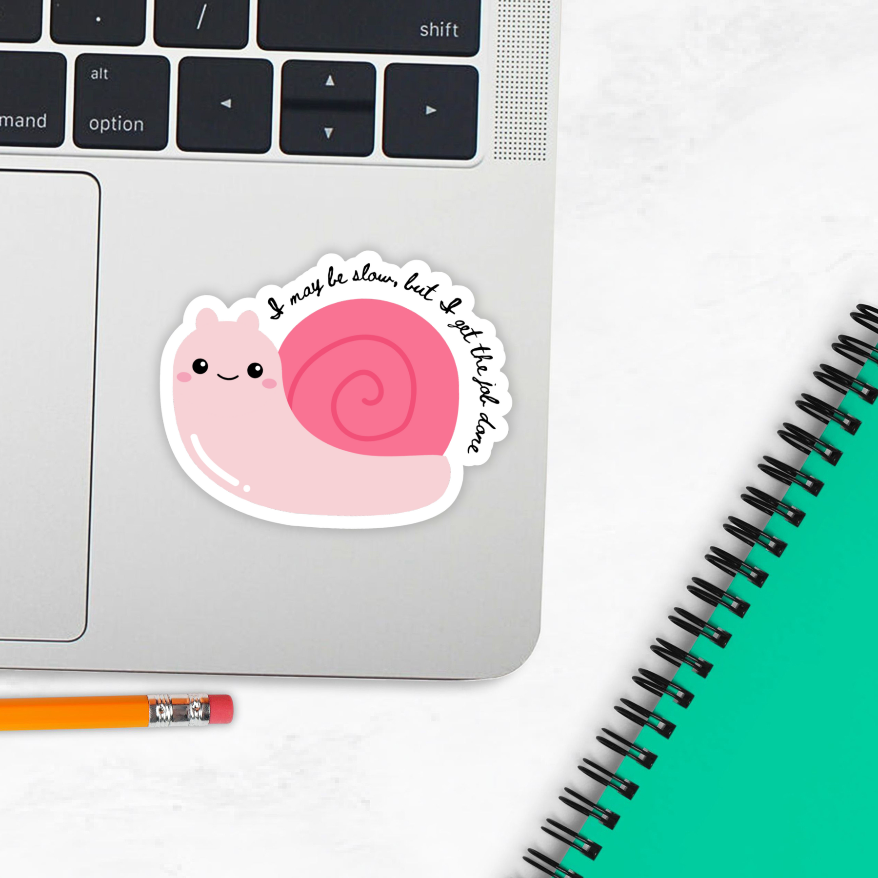 Coyote Color – wholesale Sticker – Cute Snail Sticker "I May Be Slow But I Get Things Done"3