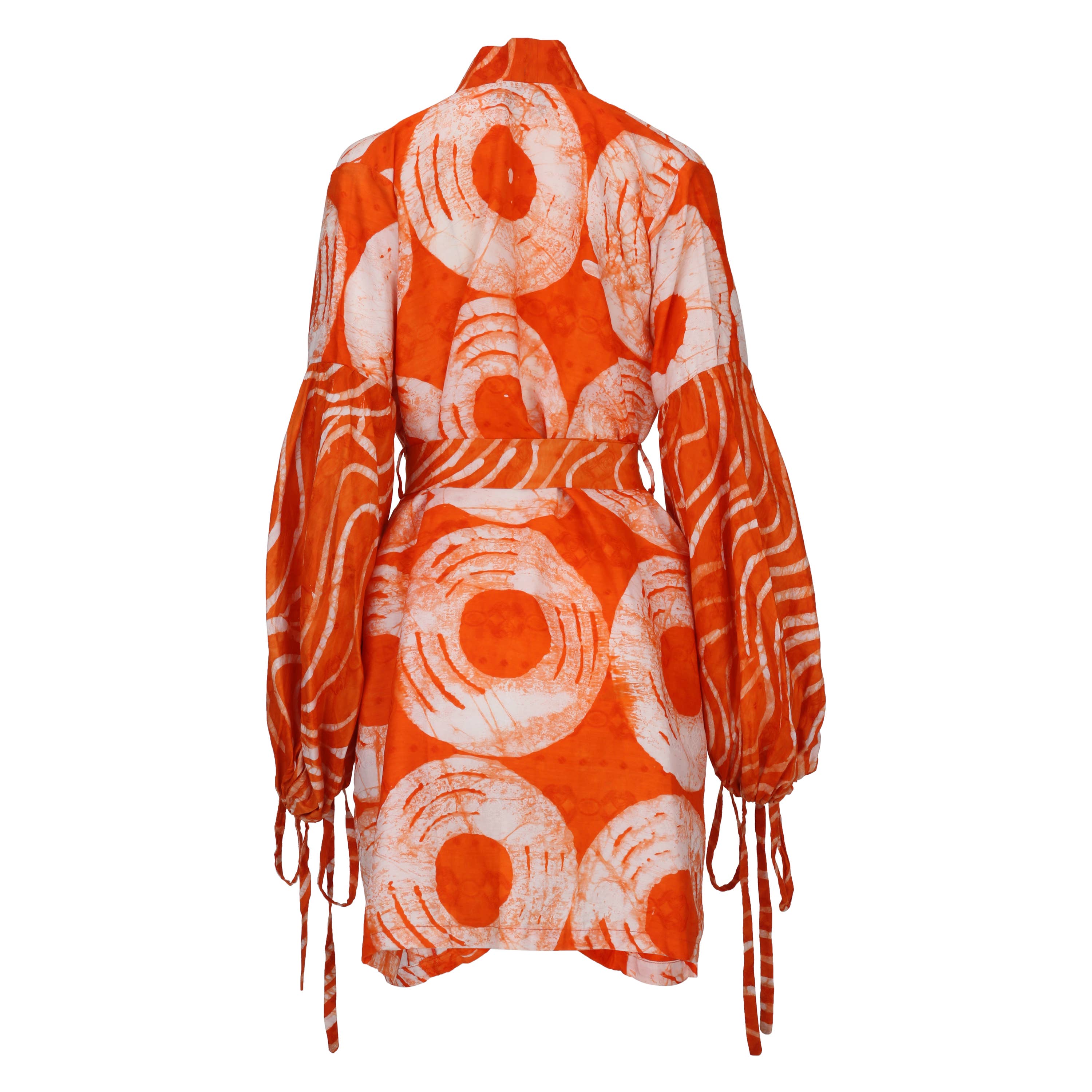 Besida - Wholesale Kimono - Women's - Mafarki Kimono Orange African Print Hand Dyed Jacket Robe1