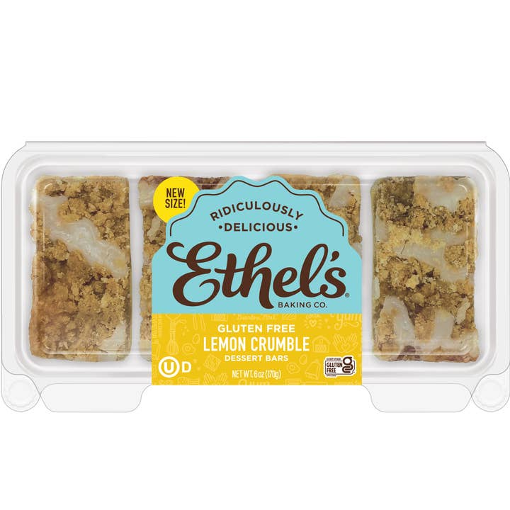 Lemon Crumble 4ct/6oz Dessert Bar Trays - 6ct cs for wholesale by Ethel’s Baking Company