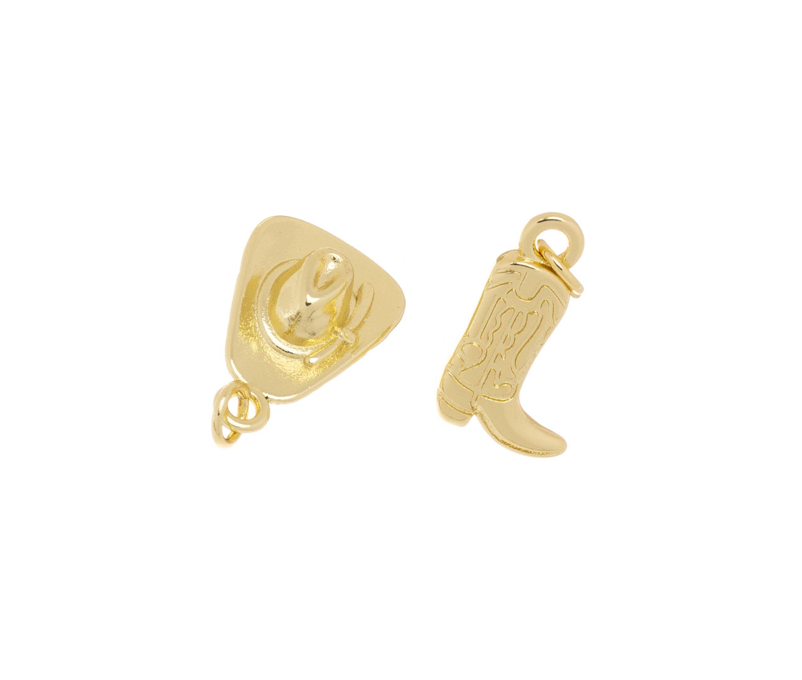 Jewel Pledge – wholesale Individual charm/pendant – Cowboy Boot and Hat Charm,Western Gold Charms CPG1411-14123