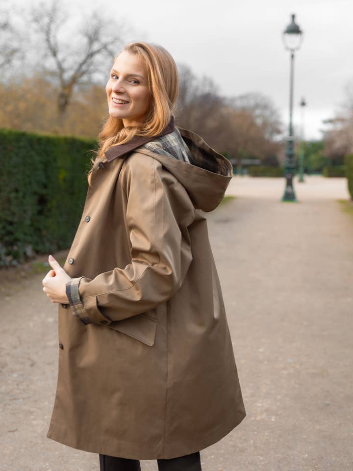 PARKA A QUADRI CON CAPPUCCIO per la vendita all'ingrosso da parte di KZELL PARIS