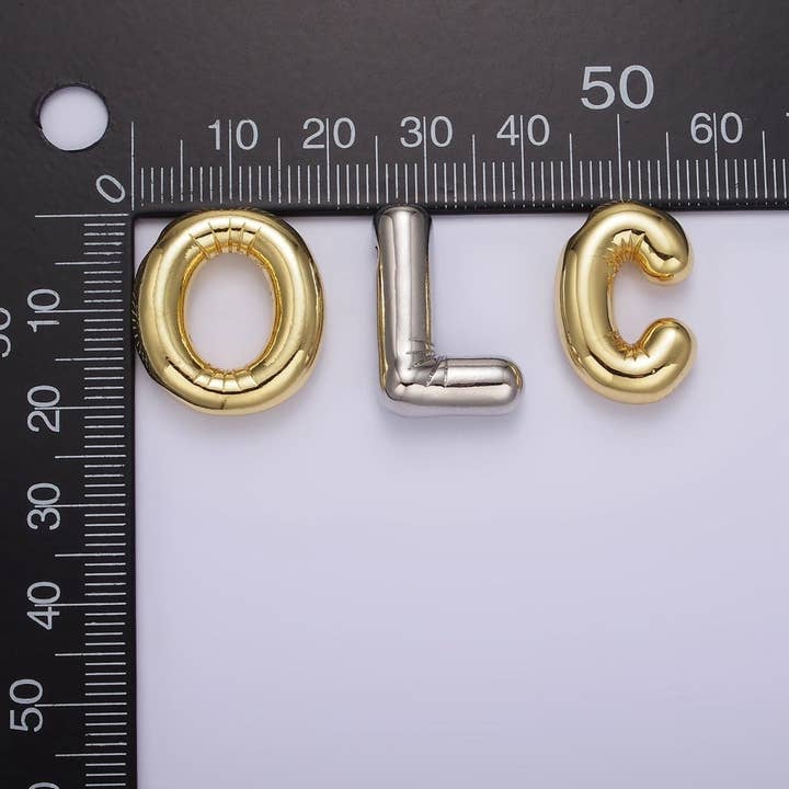 Aim Eternal - Wholesale Individual charm/pendant - 14K Gold Filled 20mm Chubby Balloon Initial Letter Pendant | A1067-A107927