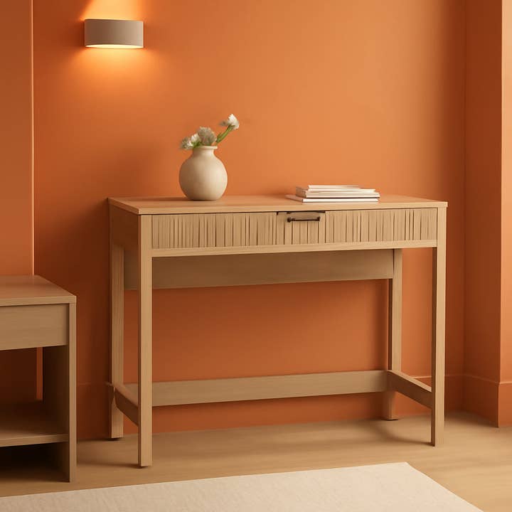 Coastal Oak Transitional Lift-Top Desk With Storage And Adjustable Height for wholesale on Faire