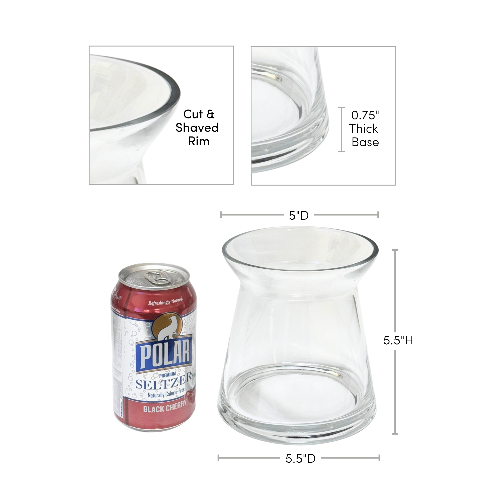 Jacobson - Wholesale Vase - Pinched Clear Glass Vase - Box of 60