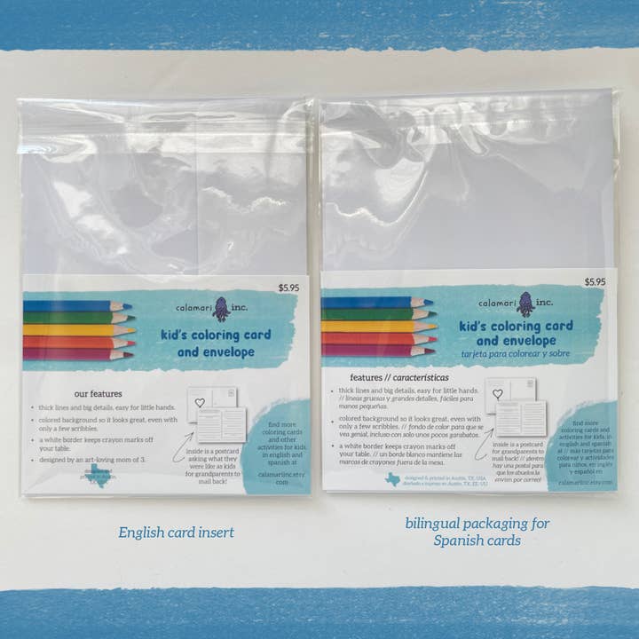 Calamari Inc. – Großhandel Vatertagskarten – Spanische Karte zum Ausmalen für Abuelo mit eingebetteter Postkarte