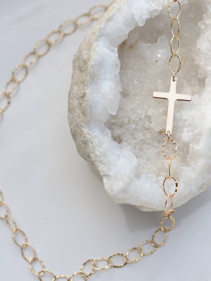 Sideways Cross Necklace for wholesale by Co. Kind Jewelry
