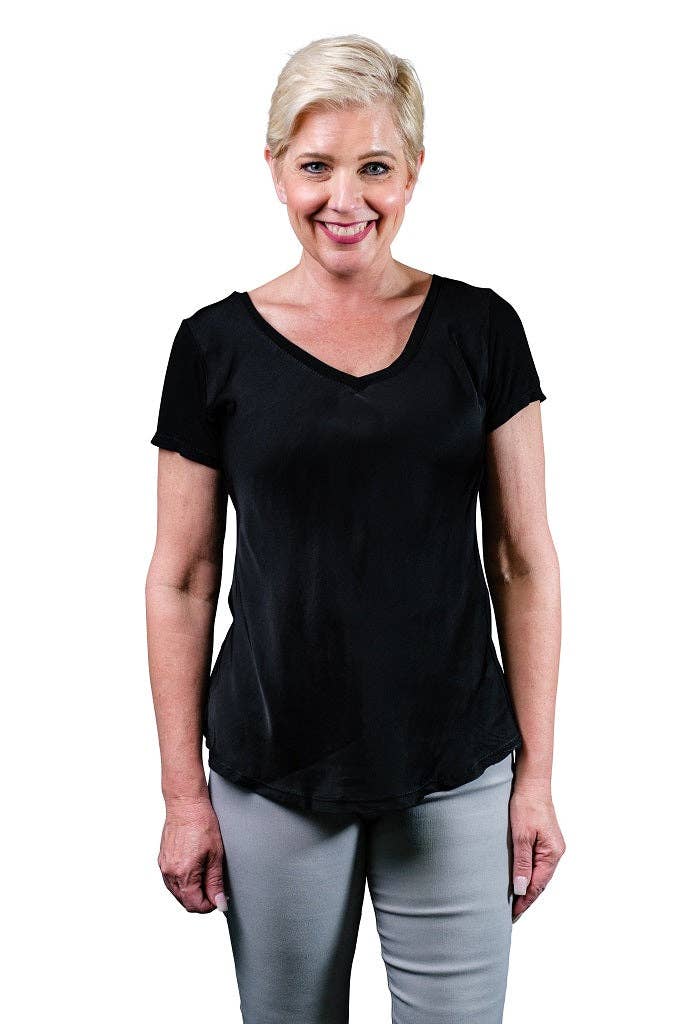 TINA Stephens Italy/Tees By Tina - Wholesale T-Shirt - Women's - Brea Viscose Sheen Top (BSS180)0