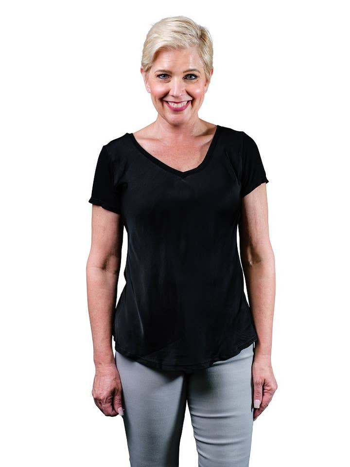 TINA Stephens Italy/Tees By Tina - Wholesale T-Shirt - Women's - Brea Viscose Sheen Top (BSS180)