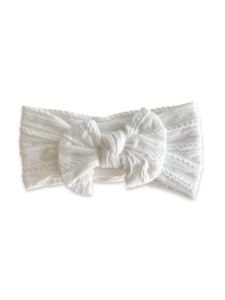 White Bow Baby Headband for wholesale by Celebrate Your Tribe