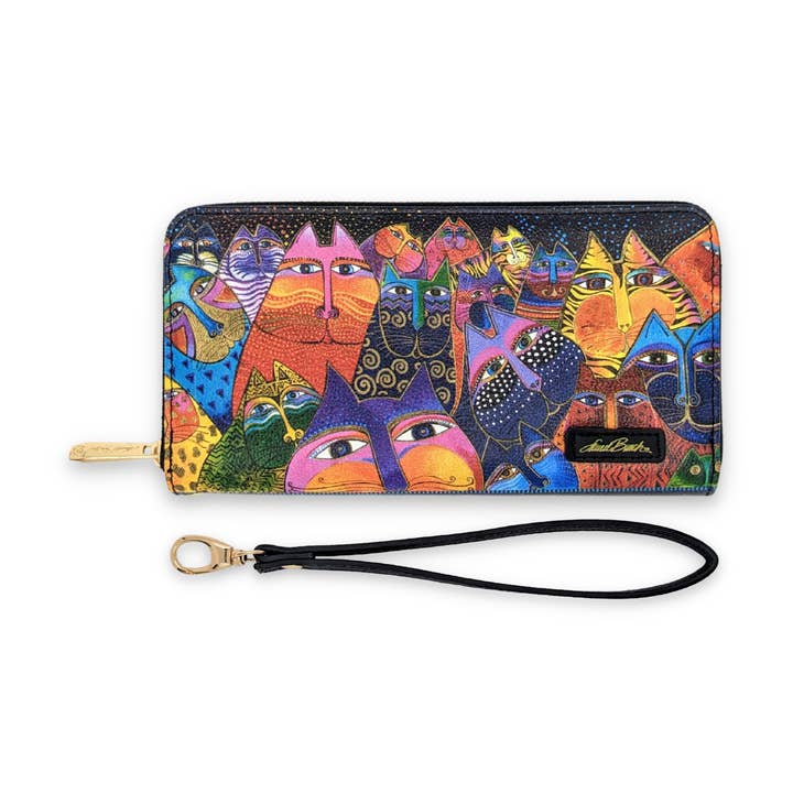Colorful Cats Wristlet Wallet - Burch Fantasticats Clutch for wholesale by Monarque