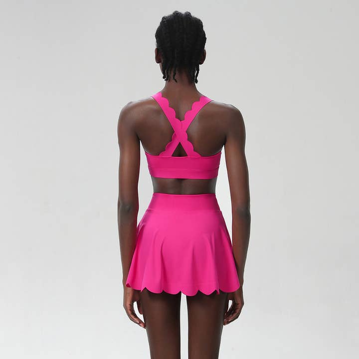 Sodalemon - Wholesale Activewear Set - Women's - Women Seamless Quick-Dry Set Strappy Bra & A-Line Skirt5