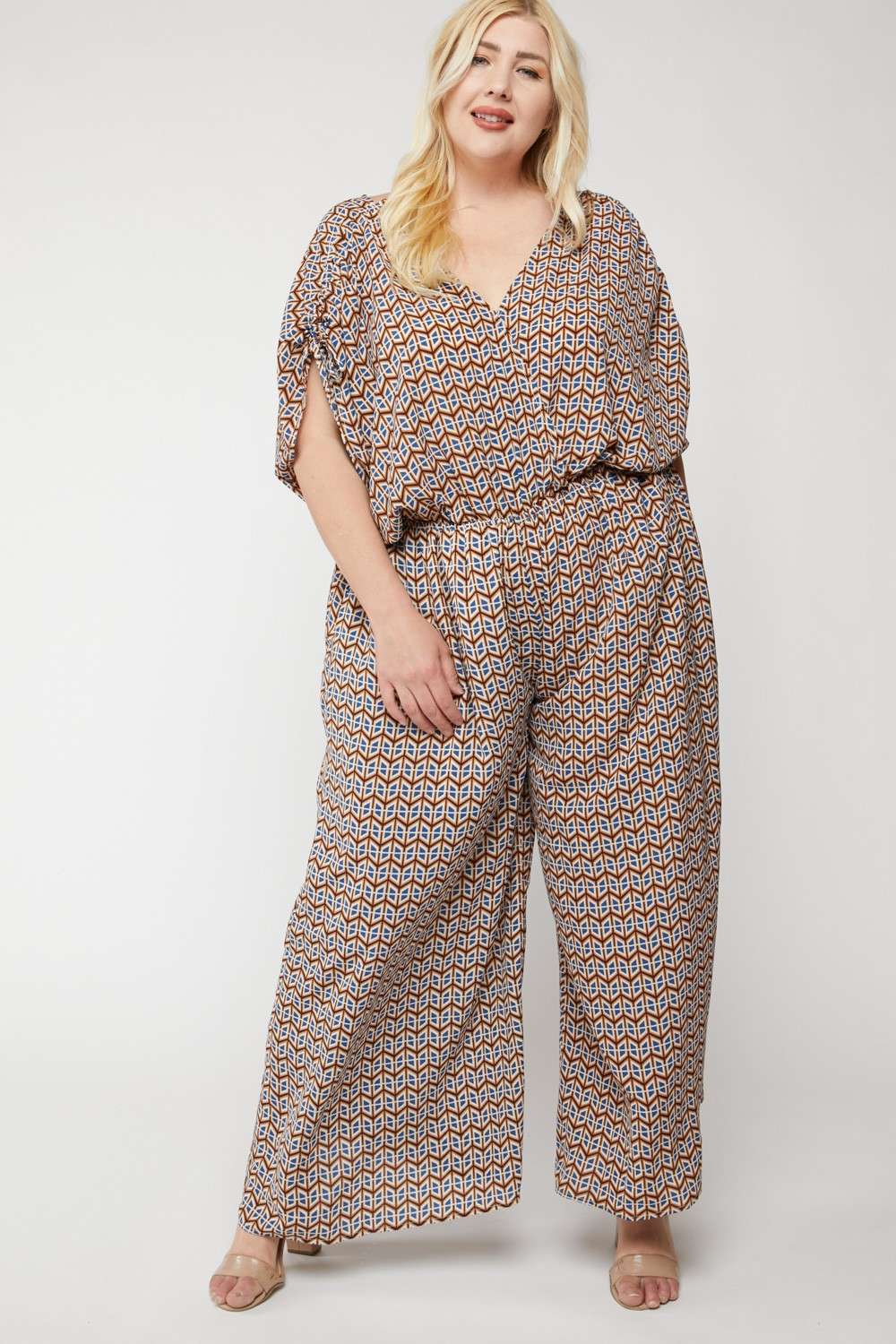 Davi & Dani - Vente Combinaison – femme - COMBINAISON SANS MANCHES IMPRIMÉE À COL EN V7