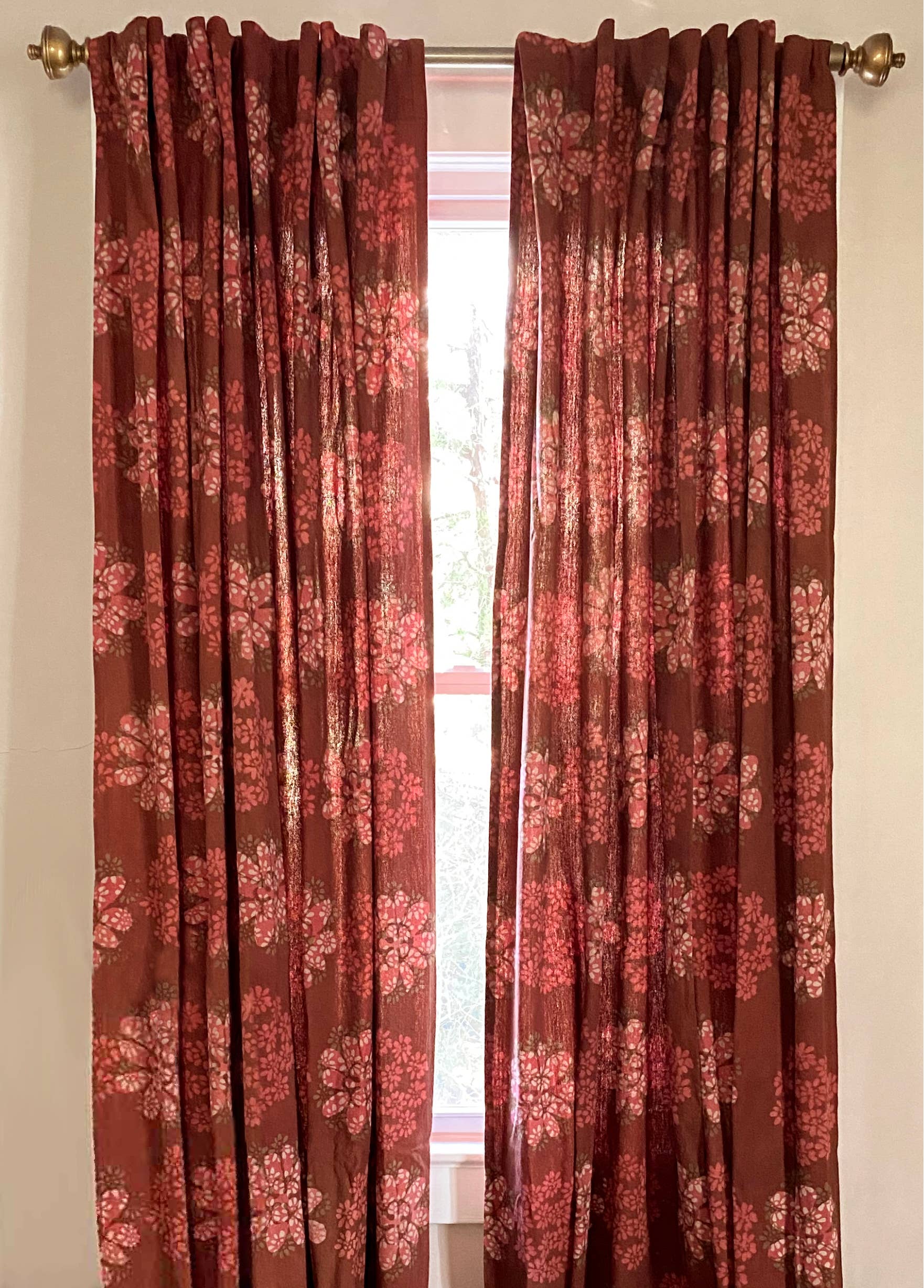 Ichcha - Wholesale Curtain - Floral Cotton Curtains | Hand Block Printed | Forget Me Not3