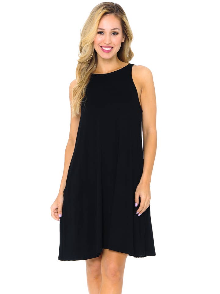 Burgundy Apparel - Wholesale Dress - Women's - TANK DRESS WITH POCKETS25