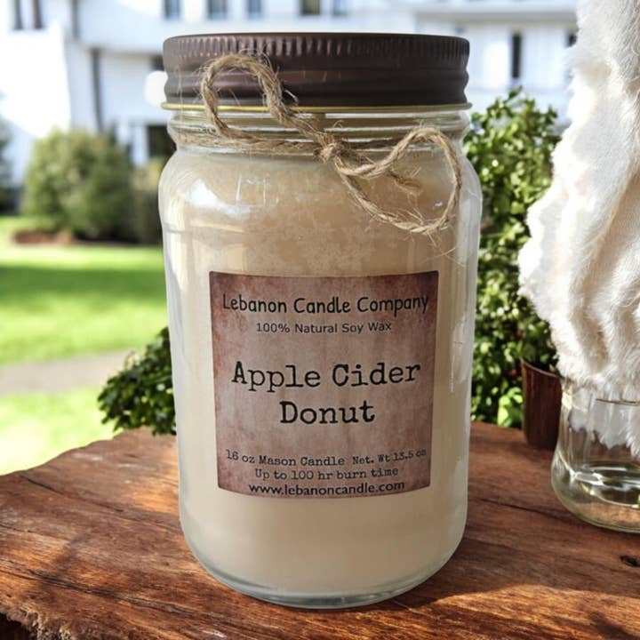 Lebanon Candle Company - Wholesale Jar/Filled Candle - Apple Cider Donut Candle, 16.5oz Mason Jar, 100hr Burn, Scented Soy, Non-Toxic, Highly Scented, Handmade in The USA, Natural Soy Wax, Long Lasting Scent4